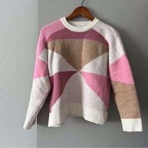 Geometric pink sweater XS THML